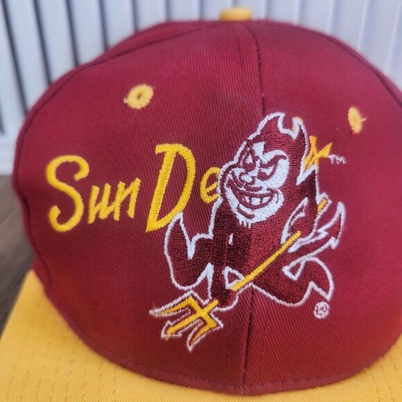VTG Arizona State Sun Devils Snapback Hat Cap Red Gold College Sport Mascot NCAA - Picture 3 of 10